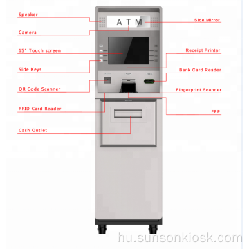 Önkiszolgáló kiszállási kioszk gép ATM